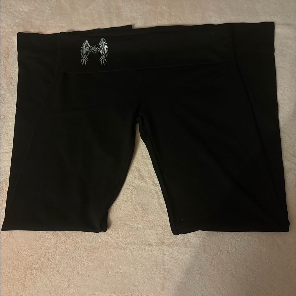 TruthorDare Black High-Waist Athletic Shorts with Wing Logo